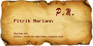 Pitrik Mariann névjegykártya