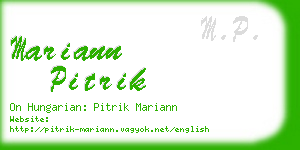mariann pitrik business card